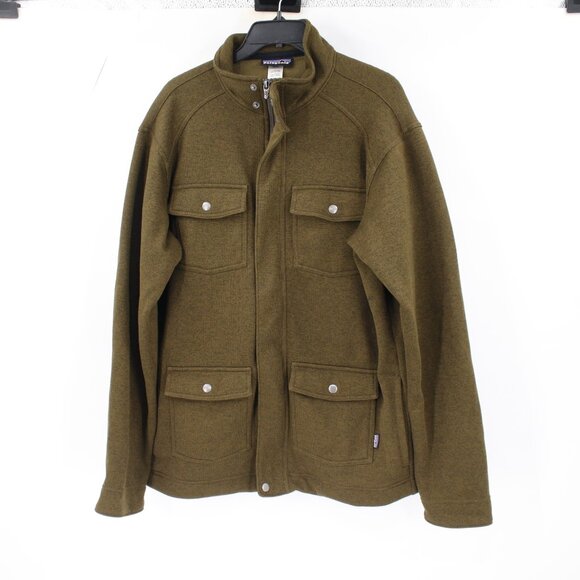Patagonia Jacket Mens Large Green Better Fleece Chore Full Zip 4 Pocket Snap - Picture 1 of 9